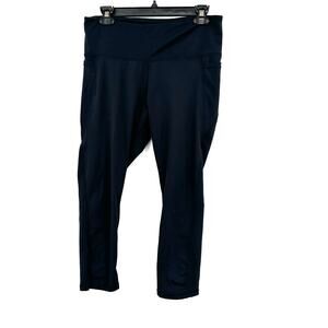 Danskin Size Large Leggings Black Pocket‎ Activewear Yoga Running Exercise